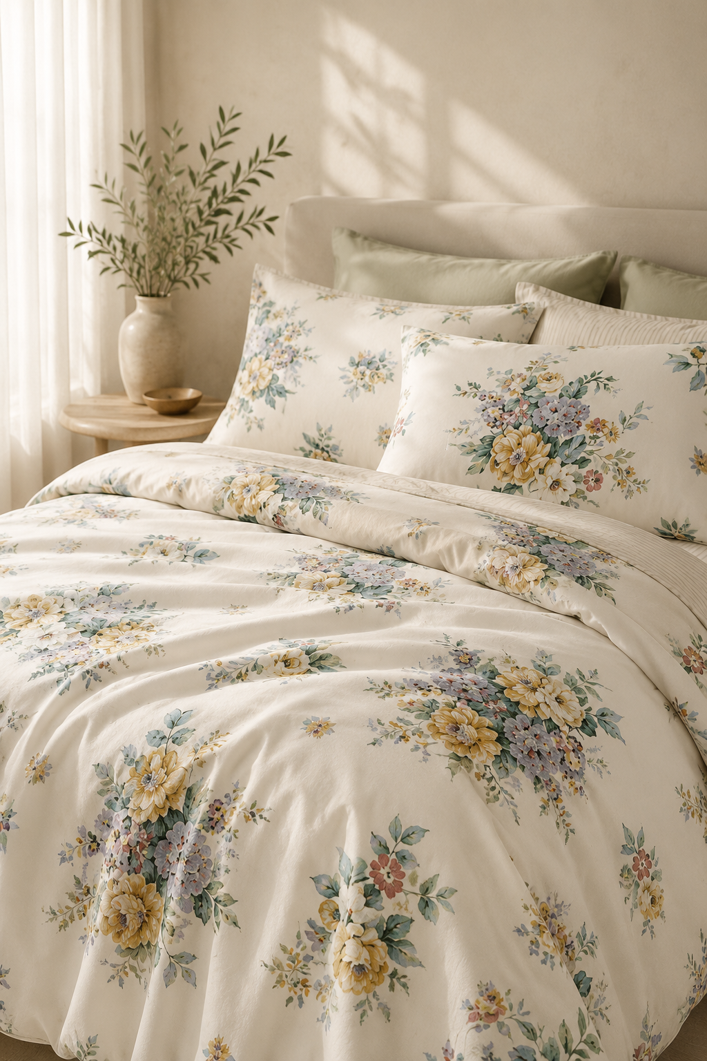 Secret Garden floral cotton bedsheet set – alternate view