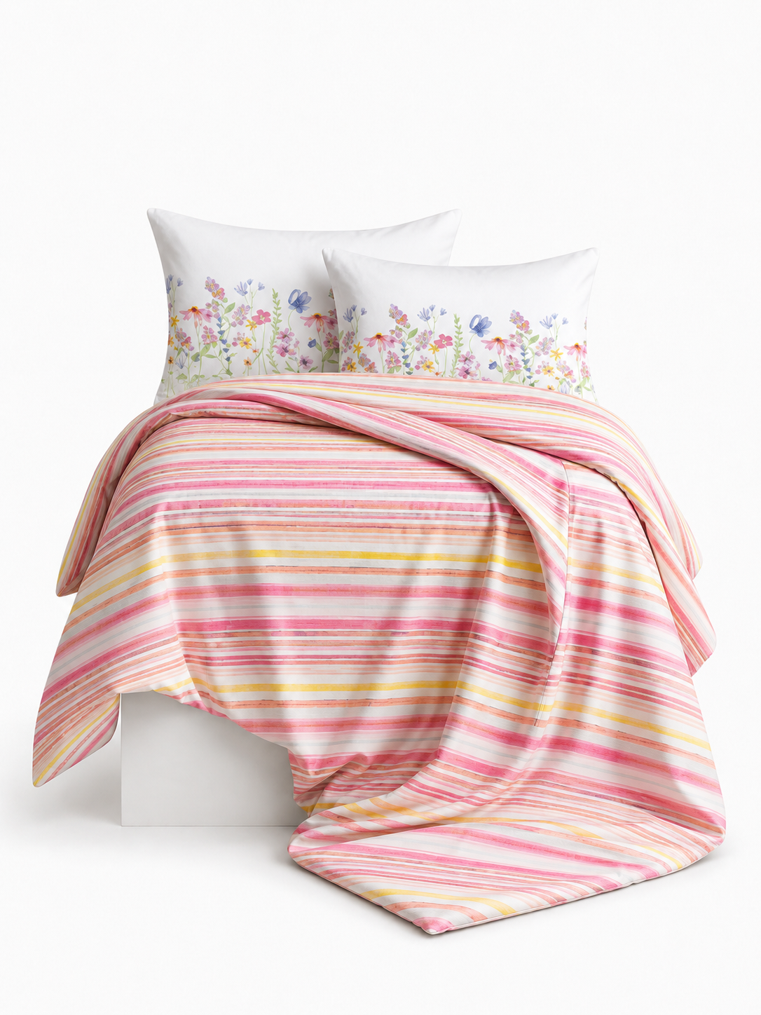 Bloomfield floral fitted bedsheet set in soft cotton – 300 Threads