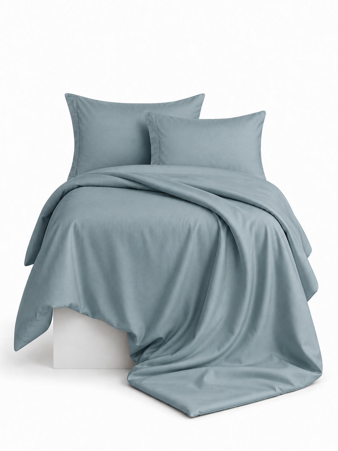 Maison Luxe misty blue 300 TC cotton bedsheet set – 300 Threads