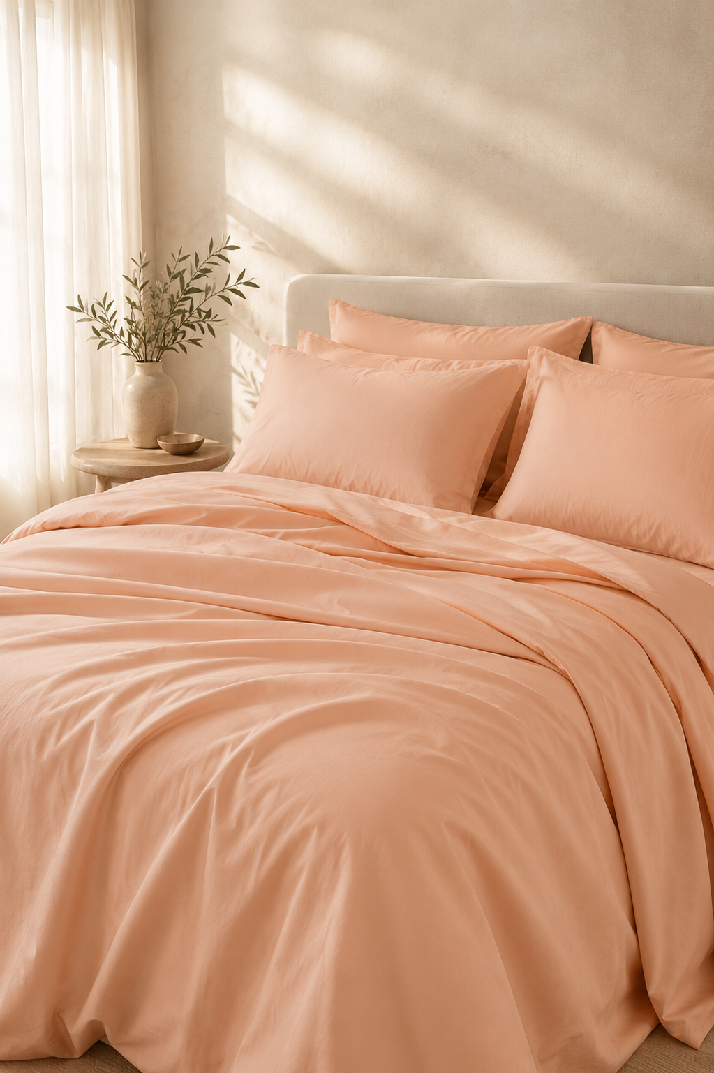 Maison Luxe blush pink cotton bedsheet set – alternate view