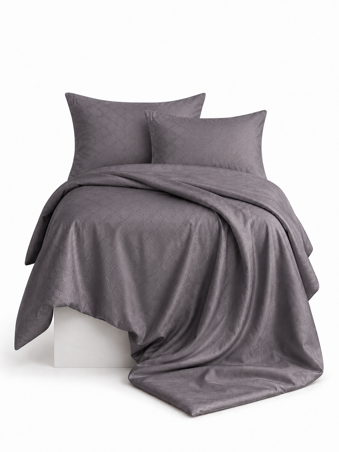 Aurelia mocha grey 300 TC cotton King bedsheet set – 300 Threads