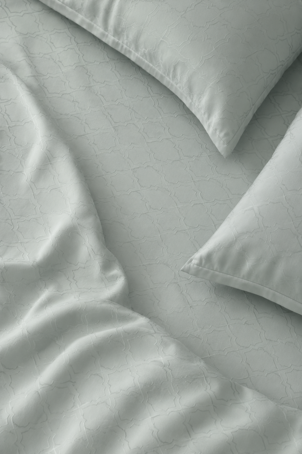 Aurelia sage green 300 TC cotton bedsheet set – fabric detail