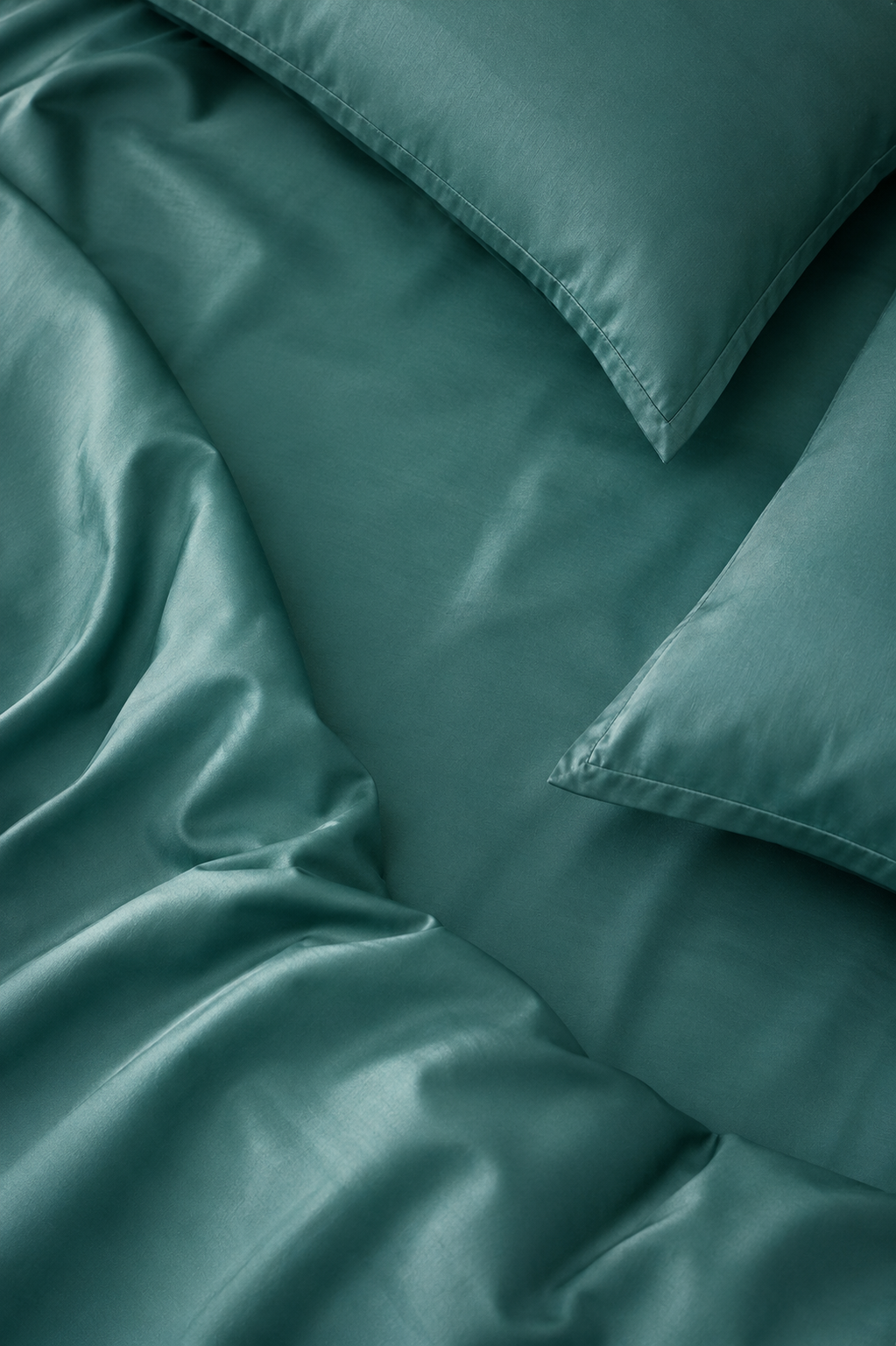 Maison Luxe teal cotton bedsheet set – fabric detail
