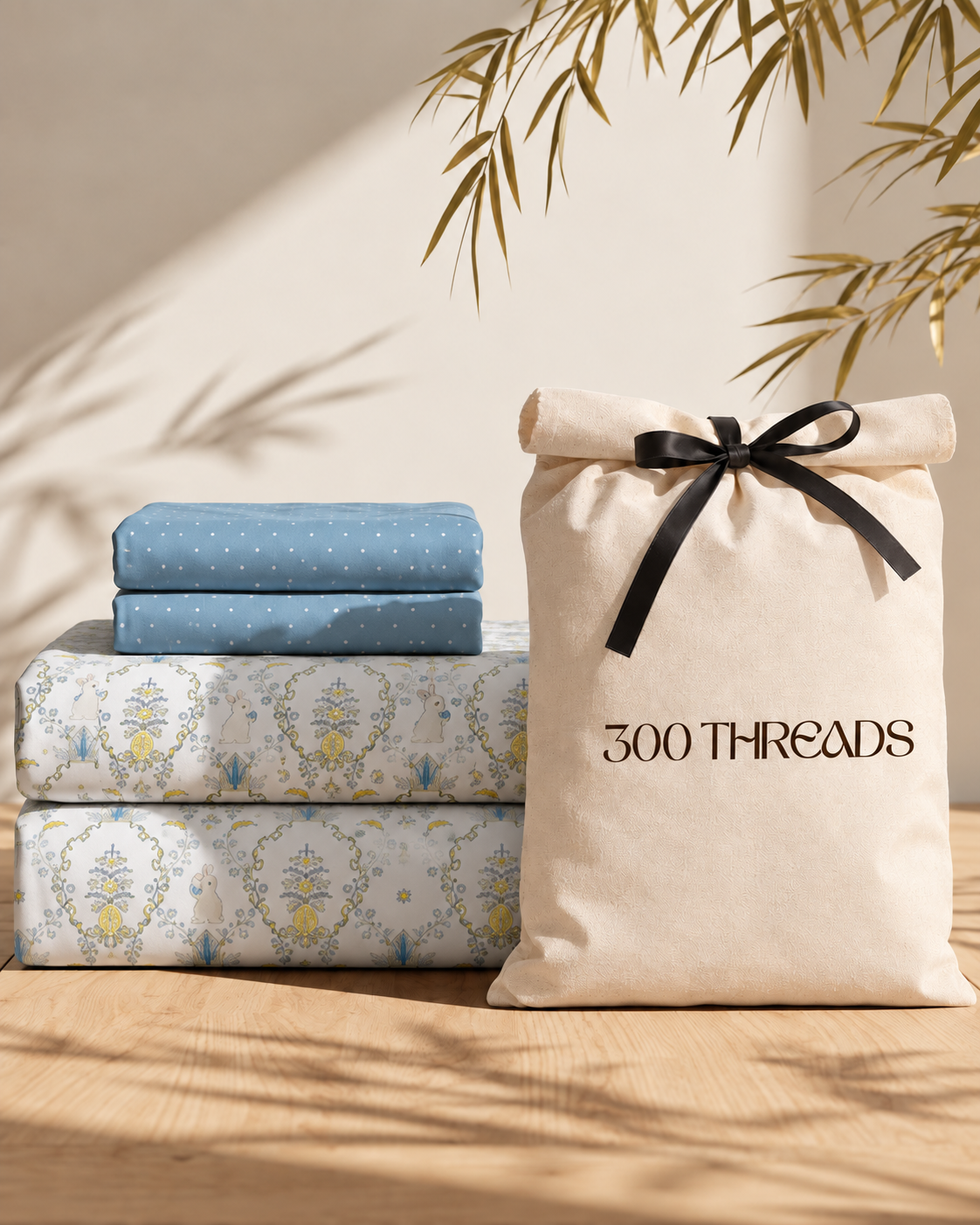 Bluebell Grove soft botanical print fitted cotton bedsheet