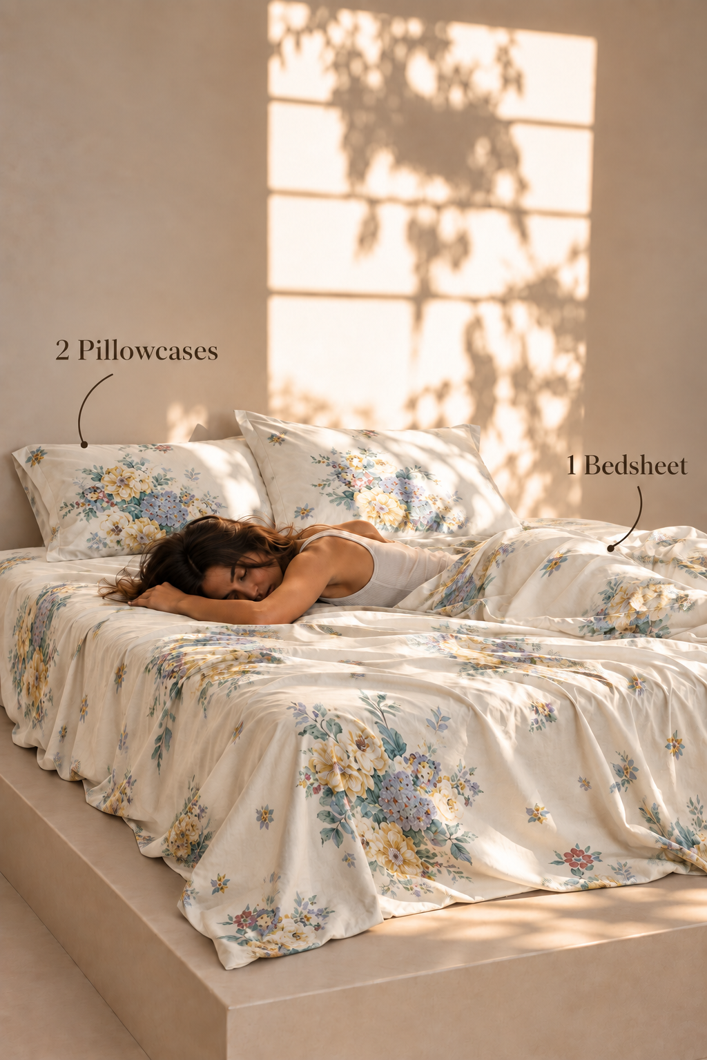 Secret Garden elegant printed cotton bedsheet with soft floral design