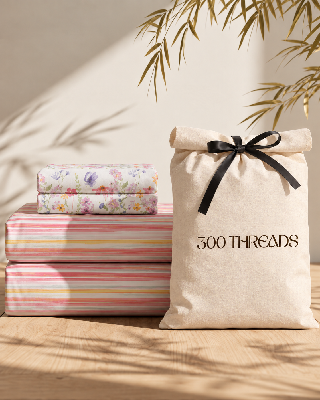 Bloomfield 100% cotton fitted bedsheet by 300 Threads