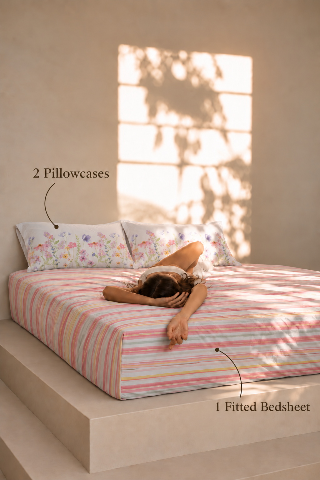 Bloomfield fitted cotton bedsheet with delicate floral print