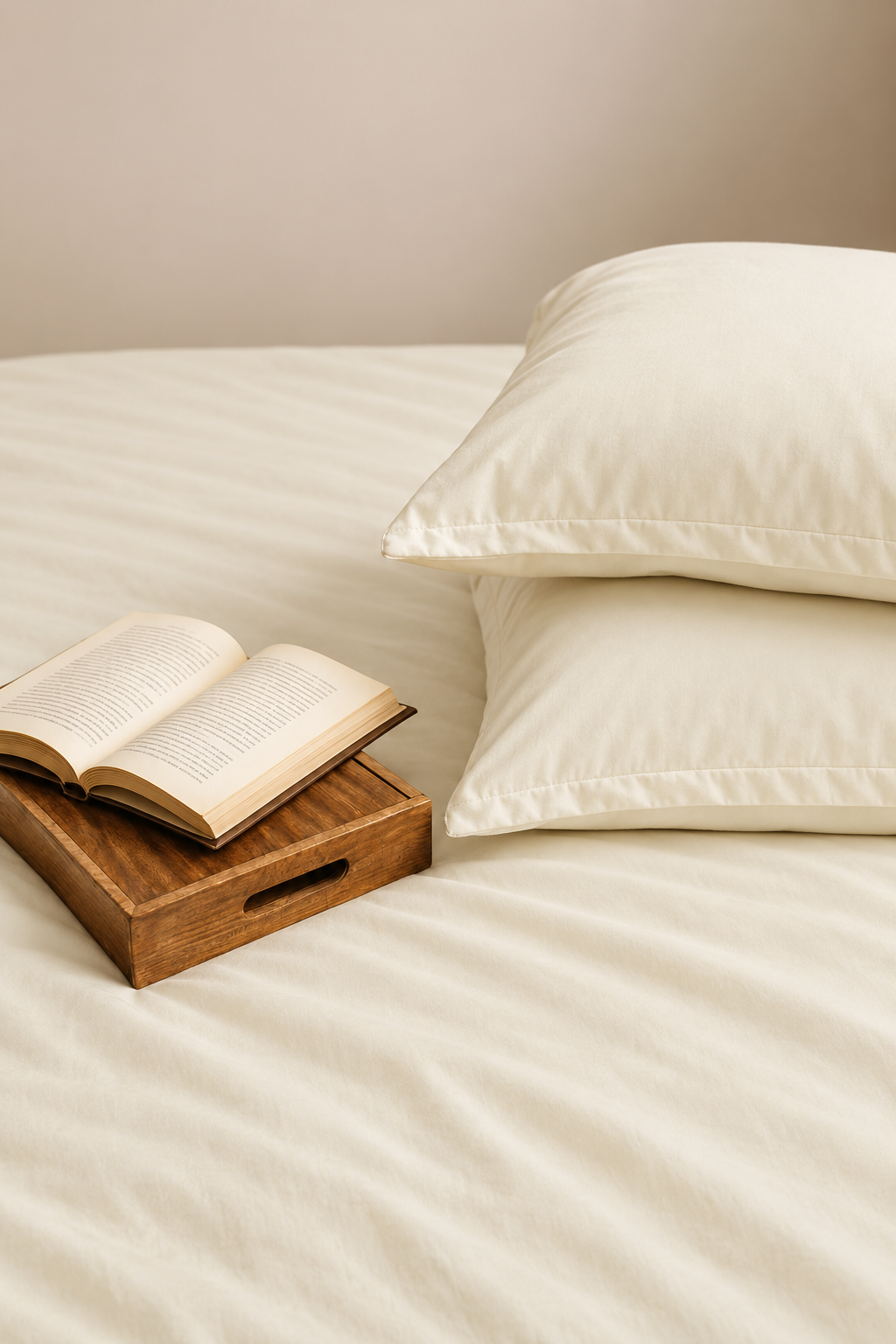 Maison Luxe Soft Beige cotton bedsheet set by 300 Threads