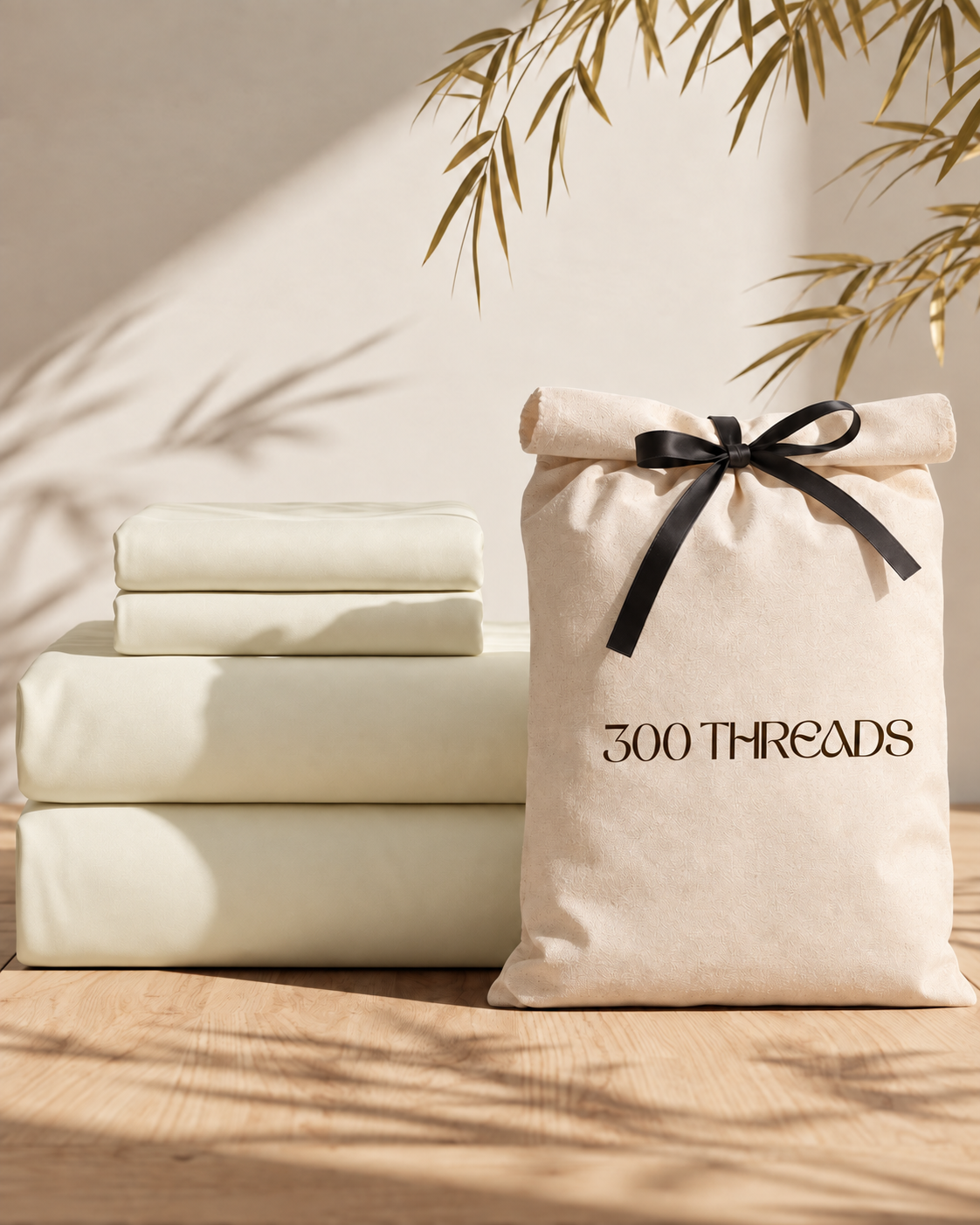 Maison Luxe Soft Beige soft breathable cotton bedsheet