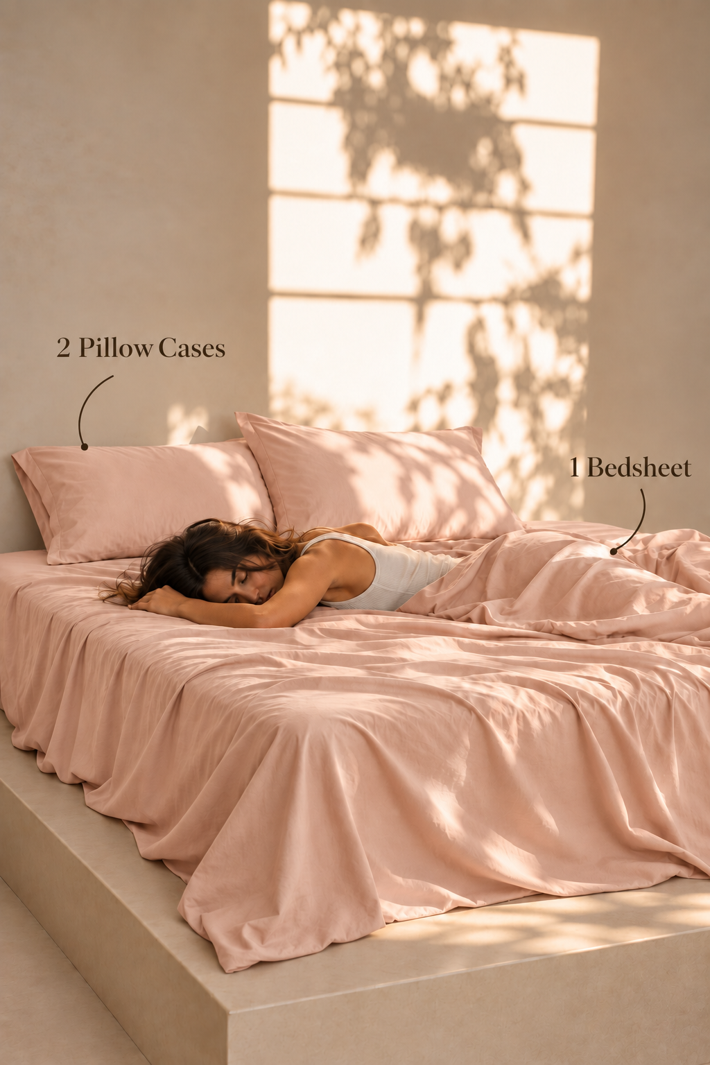 Maison Luxe Blush 300 thread count cotton bedsheet