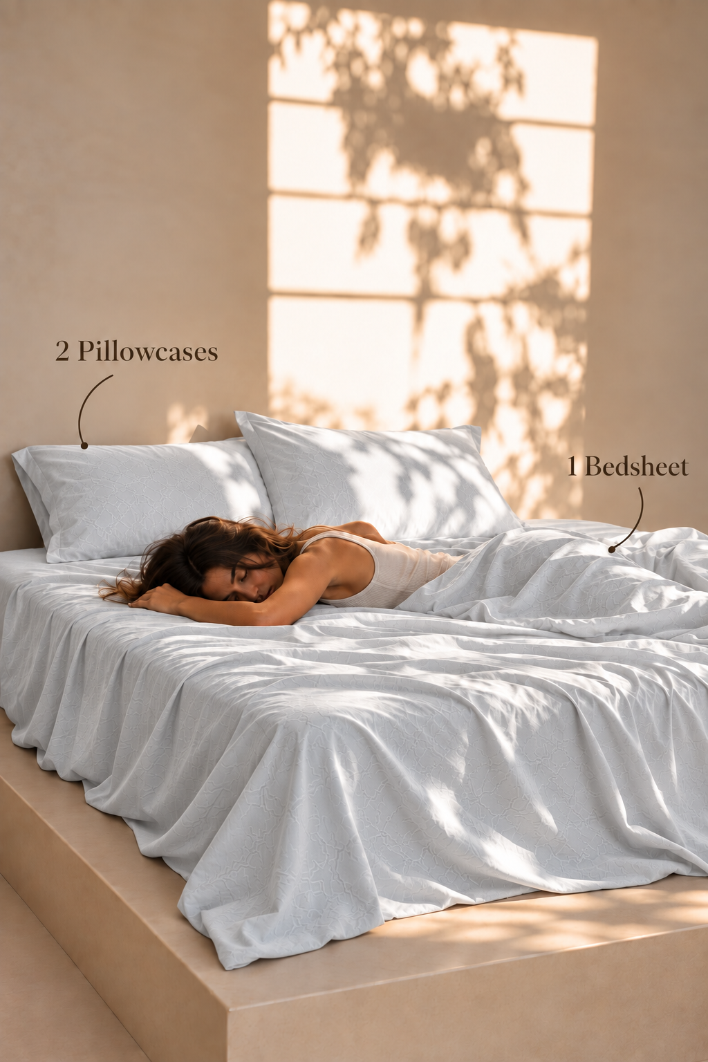Aurelia Ivory 300 thread count cotton bedsheet by 300 Threads