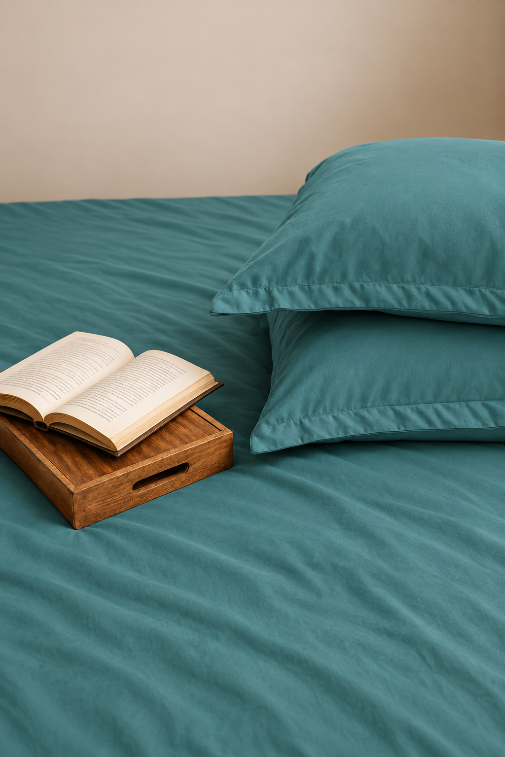 Maison Luxe Teal cotton bedsheet set by 300 Threads