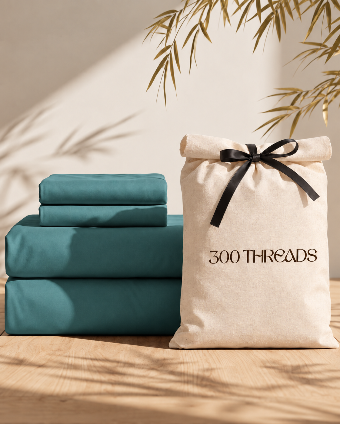 Maison Luxe Teal soft breathable cotton bedsheet