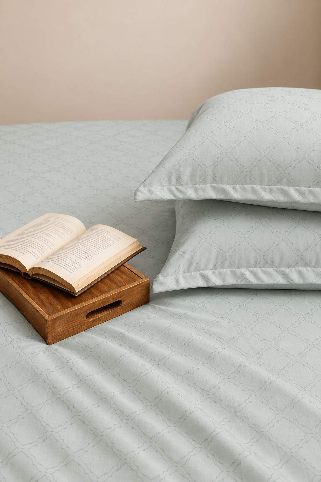 Aurelia Sage Mist luxury cotton bedsheet set by 300 Threads