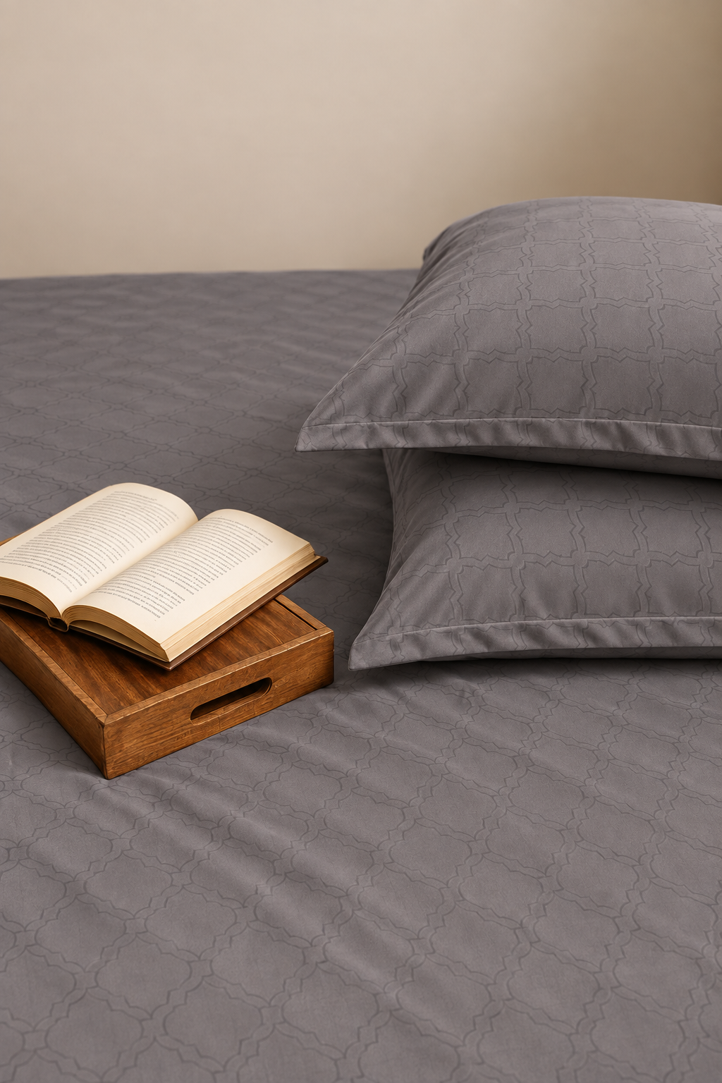 Aurelia Mocha Grey luxury cotton bedsheet set by 300 Threads