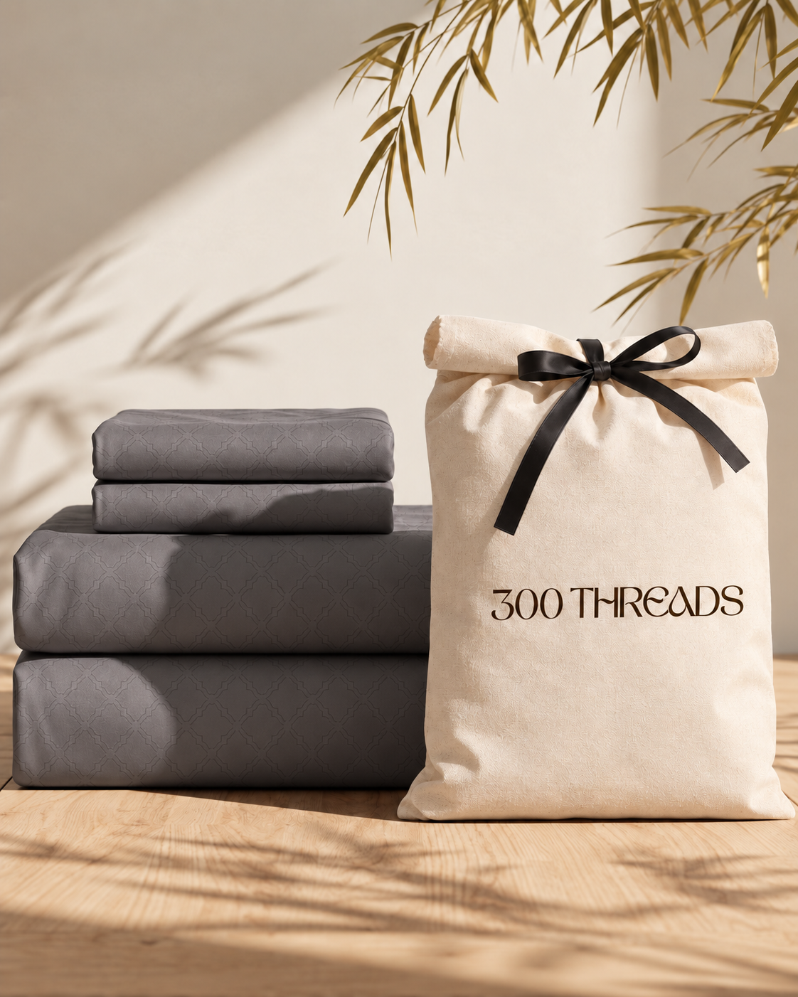 Aurelia Mocha Grey 100% cotton king bedsheet set
