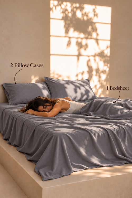Aurelia Mocha Grey 300 thread count cotton bedsheet