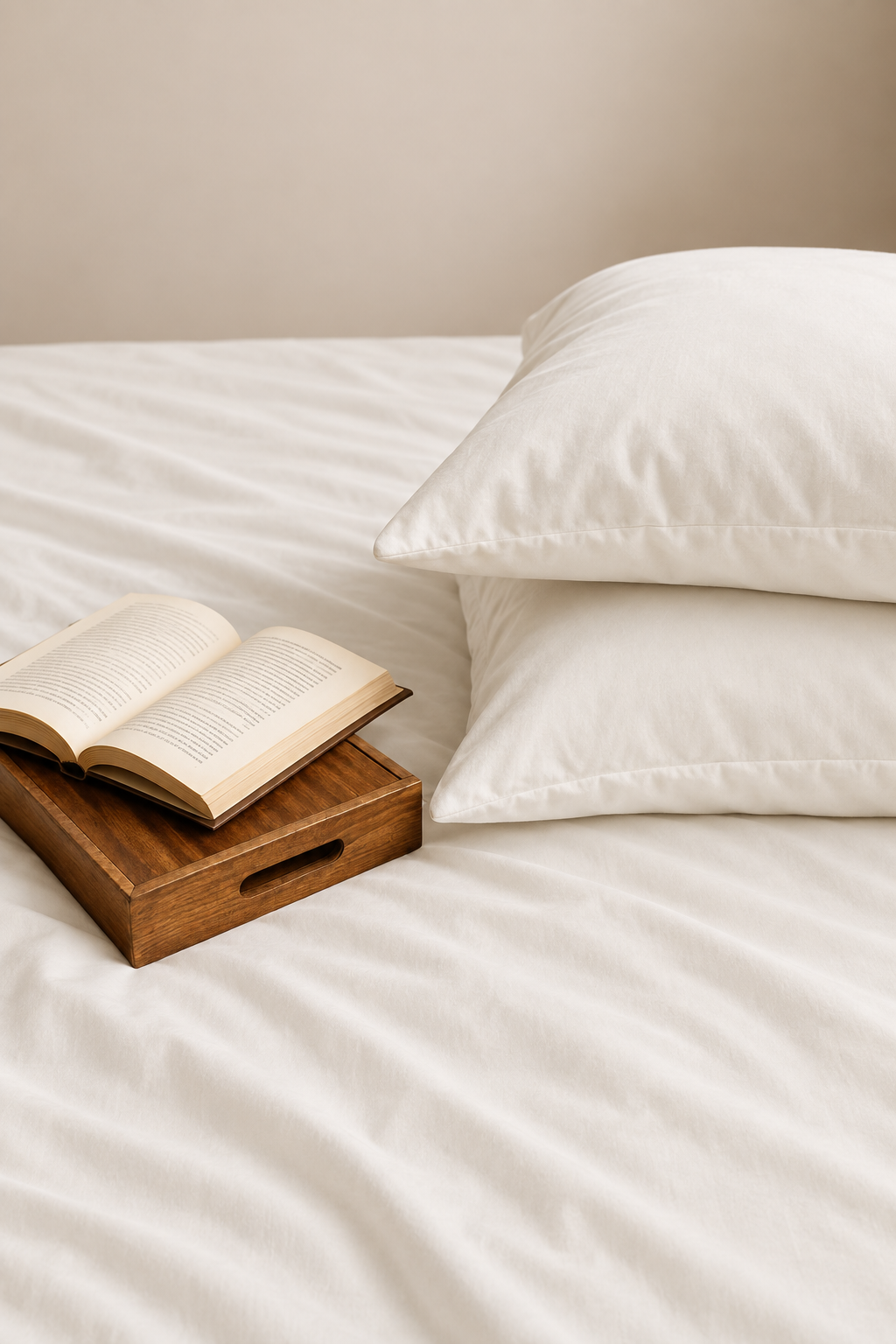 Maison Luxe Ivory White cotton bedsheet set by 300 Threads